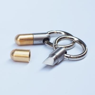 China Multifunctional Portable Stainless Steel EDC Tinying Mini Tool Key Ring Pendant Stainless Steel Cutting Tool Capsule Knife for sale