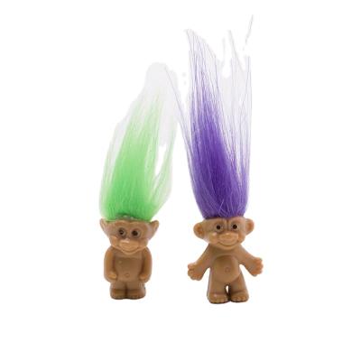 China Mini Toy Colorful Hair Troll Doll Baby Boy Girl Mom Dad Family Members Dam Fishing Toy Gift Happy Love Family for sale