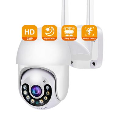 China Human Motion Tracking Outdoor WiFi PTZ Camera 1080P Waterproof AI Detection Color Night Vision Smart Cloud&SD Card Storage Human Security Camera for sale