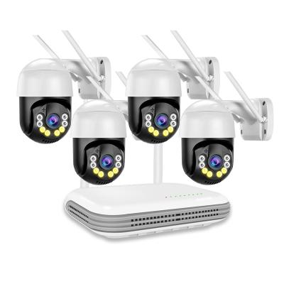 China PAN-TILT H.265 2MP 3MP Wireless CCTV System PTZ WIFI IP Security Camera SET 4CH P2P NVR Two Way Audio Waterproof Video Surveillance Kit for sale