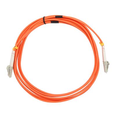 China Wholesale Customized VCOM LSZH Drop Fiber Optic Jumper LCLC Duplex Multimode Fiber Optic Ethernet Cable D142336-D for sale