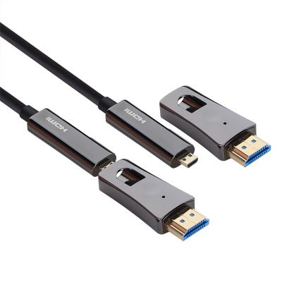 China COMPUTER VCOM Micro Replaceable Connector HDMI 2.0V 4K 60Hz HDMI Active Optical Cable 100m for sale