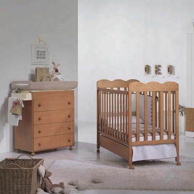 China Brown 20CCB029 Modern American Style Multifunctional Baby Cribs Mobile Cuna Mobile Convertible Baby Crib Apply To 1~3 Year Old Bebe for sale