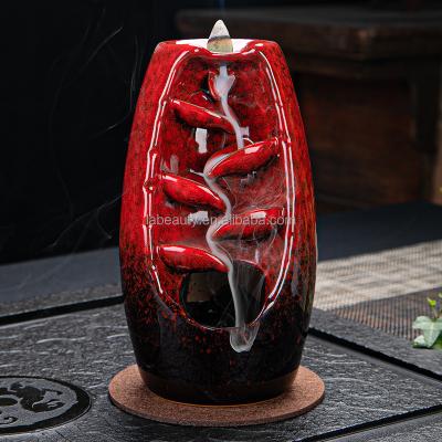 China Best Sale Chinese Ceramic Wholesale Home Decor Incense Cone Aromatherapy Censer Backflow Incense Waterfall Incense Burner Arabic Censer for sale