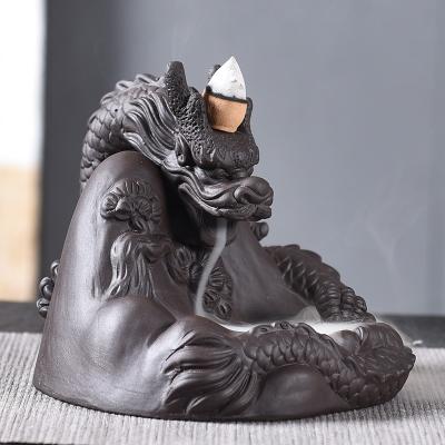 China Chinese Incense Censer Bakhoor for Craft Dragon Incense Stick Oud Burner Wood Ceramic Incense Holder for sale