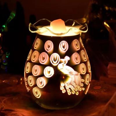 China Modern Antique Art Best Selling Electric Burner Oils Aroma Wax Warmer For Wax Melts Warmer Candle Wax Burner Scents Melts Table Lamp for sale