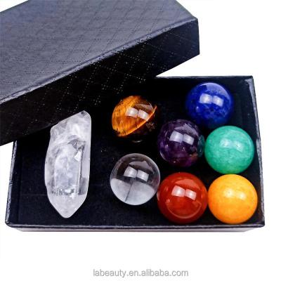 China Europe Natural Chakra Crystal Balls Chakra Stones Reiki Healing Crystal Energy Stone Ornaments Decor Healing Crystal Column Gifts Box for sale