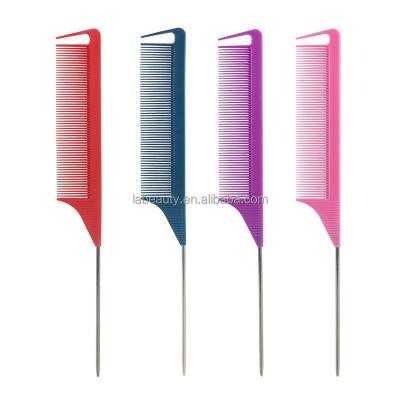 China Wholesale Medium Comb Custom Rat Tail Combs Portable Hair Teasing Comb Heat Resistant Acetate Styling Brush Hair Comb Rat Tail Comb Hair Styling Tool For Women of color for sale