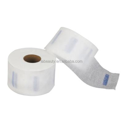 China Convenience Eco-Friendly Practical Barber Shop Tearable Waterproof Cut Ruffles Disposable Elastic Soft White Hygienic Collar Strips Neck Paper Roll For Hairdresser for sale