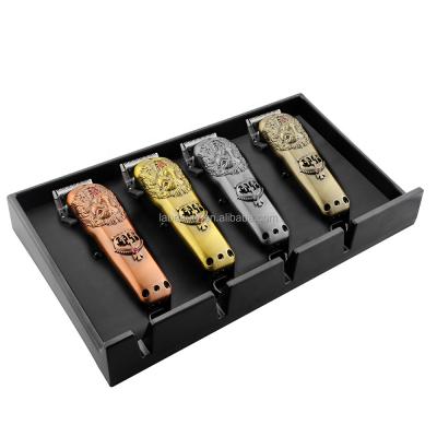 China Luxury Professional Salon Barber Clippers Razor Case Black Salon Clipper Holder Trimmer Stand Tool Kit Box for sale