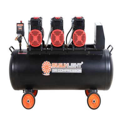 China OIL-LESS 120Ltr 8HP 4500W Three Head Heavy Industrial Grade Oil Free Cheap Air Compressor For Oilless Low Noise Conditioning for sale