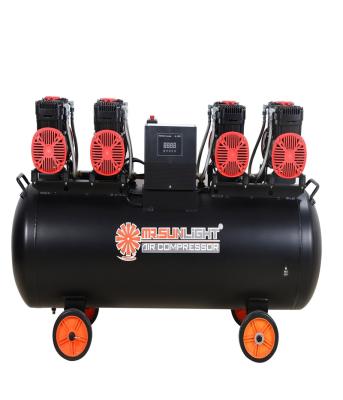 China MI Heavy Industrial Grade High Efficiency 180Ltr 6000W Four Head Oil Free Portable Electric Air Compressor For Oiless Low Noise Conditioning for sale