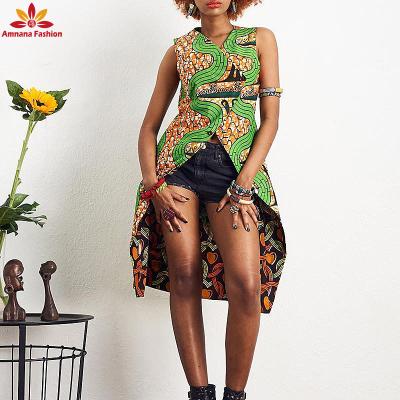 China New Style Cotton African Wear Ankara Wax Print Fabric Clothing For Women Reversible Vest Wholesale Price for sale