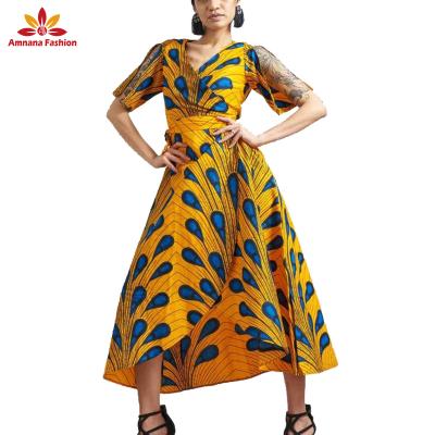 China Wholesale African Cotton Party Dress Modern Wax Print Competitive Price for sale