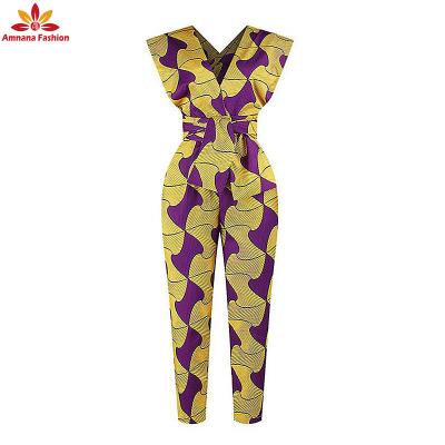 China Cotton OEM Factory Clothing Designs Best African Ankara Jumpsuit Print Women With Lowest Price for sale