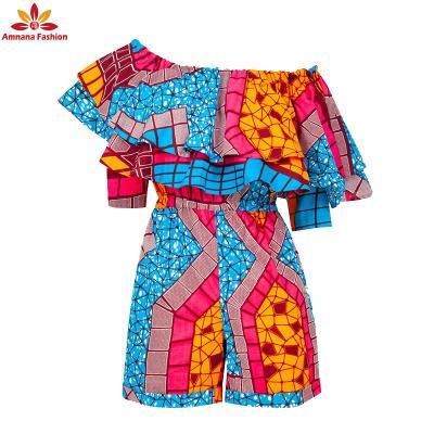 China Fashionable African Ankara Fabric Overalls Print Ladies Cotton Quality Wide Leg Pants Women Wide Leg Pants With Wholesale Price for sale