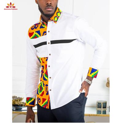 China 2021 Cotton Fashion Hot Selling Mens African Ankara Shirt Clothing - Skinny Fit Button Down Band Shirt for sale