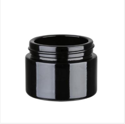 China Fanci 50ml Cosmetic Glass Cream Jar Competitive Price Frost Face Cream Black Blue Glass Jar 50ml for sale