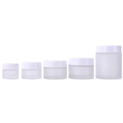 China Wholesale Price Frost Glass Cream Jar 4oz Cosmetic Glass Jar Twist Face Cosmetic Bottle Skin Care Bottle For Eye Cream for sale