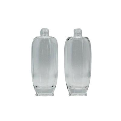 China Custom High End Plain Clear Refillable 120ml Lotion Cosmetic Bottle Glass For Lady for sale