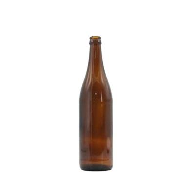 China Hot Selling Amber Empty Glass Beer Bottle Beverage Price With Metal Crown Cap for sale