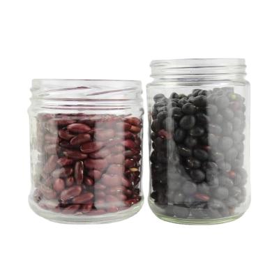 China Wholesale Different Sizes Kitchen Clear Food Storage Container Glass Jar With Metal Screw Lid for sale