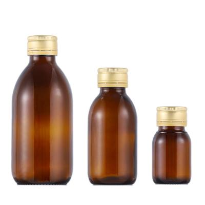 China China Medicine Manufacturers Wholesale Round Empty 20ml 30ml 50ml 60ml Amber Glass Bottle For Syrup Cough for sale