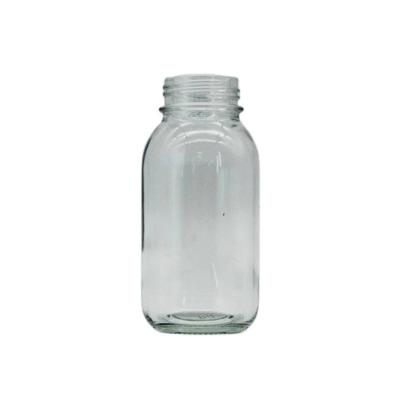 China Medicine Clear Empty Round Glass Bottles For Tablet Wide Mouth Medicine Bottle for sale