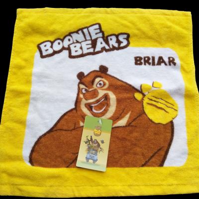 China Child Safe Boonie Backs 100% Cotton Velor Kids Face Towel for sale