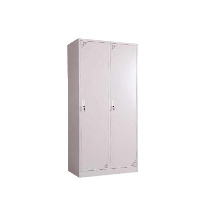 China (Size) Hot Selling Adjustable RTD Metal 2 Door Wardrobe Office Furniture Customized Steel Clothing Cabinet Hang Down Locker for sale