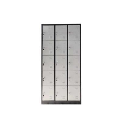 China (Size) RTD Adjustable Hot Sale Customized Modern Steel Office Furniture 15 Doors Knock Down Metal Cabinet Wardrobe Closet Clothing Locker for sale