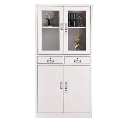 China RTD Adjustable Fashion Door File Cabinet Office Document Drawer Wardrobe Vertical Stainless Steel Business Steel Glass Book Shelves for sale