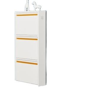 China Hot Sale Simple White Space Saving Living Room Adjustable RTD Rotating (Waist) Rack Shoes Storage Cabinet With Three Layers for sale