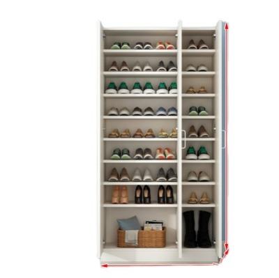 China Rush RTD Customized Steel Shoe Rack Shelves Vertical Household Storage Cabinet 3 Doors Shoes Rack For Living Room Locker Cabinet for sale