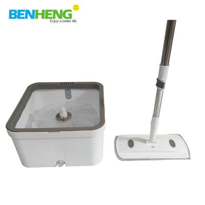 China Sustainable Easy Broom Cleaning Flat Mop With Spining Bucket for sale