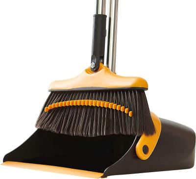 China Indoor Floor Cleaning / Sweeping House Sweeps Dustpan Set Long Broom And Handle Broom Stick for sale