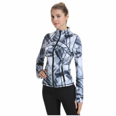 China Breathable Fitness Clothing Yoga Top Printing Sports Jacket For Women for sale