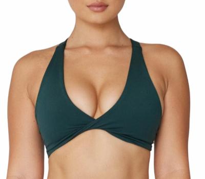 China Breathable Cross Sujetador De Yoga Gym Breathable High Intensity Athletic Fitness Ruched Sierra Crop Top Women Workout Yoga Bra for sale