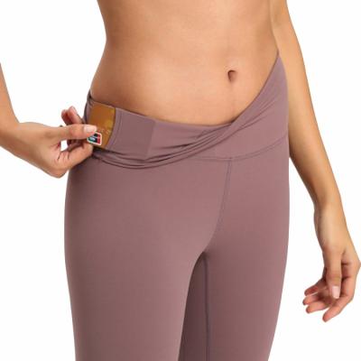 China Breathable Align Yoga Women's Sports Pants Fitness Nude High Waist Tight Lift Hip Nylon Soft Nine Minute Pants for sale