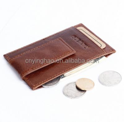 China Leather Wallet With Magnet Money Clip, Magnetic Leather Money Clip for sale