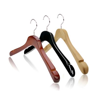 China SHOW Women's Hanger Fashion Wooden Hangers Customizable Logo Hangers For Clothing for sale