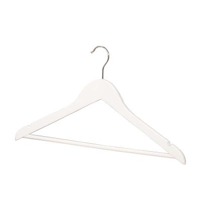 China DISPLAY Standard Adults White Color With Wooden Trouser Round Bar Hangers For Coat Hanger for sale