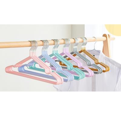 China Premium Rustic Rubber Coated Metal Hangers Heavy Duty Space Saving Organizer Hangers for sale