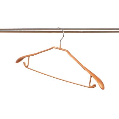 China Eclectic Coat Hanger PVC Metal Color Gold Extra Shoulder Metal Coated With Bar Clothing Stainless Steel Floor Multifunctional Simple Type for sale