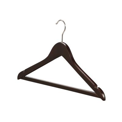 China SHOW OFF Solid Wood Hanger With Square Bar Black Hangers For Clothes for sale