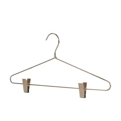 China SHOW Butler Courtesy Metal Suit Hanger Coat Hangers with Polished Chrome with Steel Clip for sale