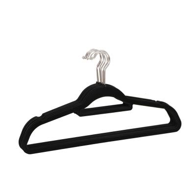 China SHOW Black Velvet Hanger Super Thin Non Slip Durable And Cabinet Assembled Hanger Velvet Covered Hangers for sale