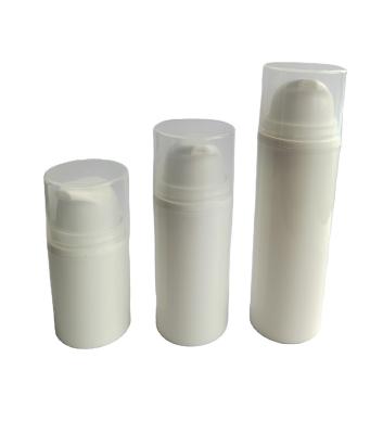 China 10ml 15ml 30ml 50ml pp pump bottle cosmetic eco-friendly white airless lotion pump bottle for sale