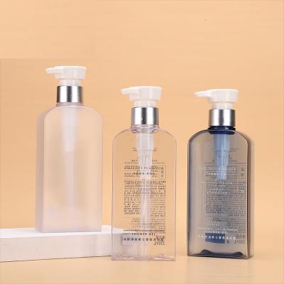 China PETG Cosmetic Empty White Clear Refillable Square Plastic Shampoo Pump Lotion Bottle 100ml 150ml 250ml 350ml for sale