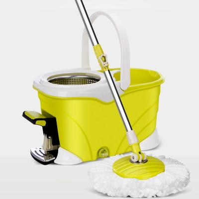 China Sustainable EasyWring Microfiber Square And Bucket Floor Cleaning System With 2 Extra Power Refills for sale